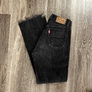 Men's Vintage Moment Jeans 29 High Rise Straight Leg‎ 100% Cotton Black Denim